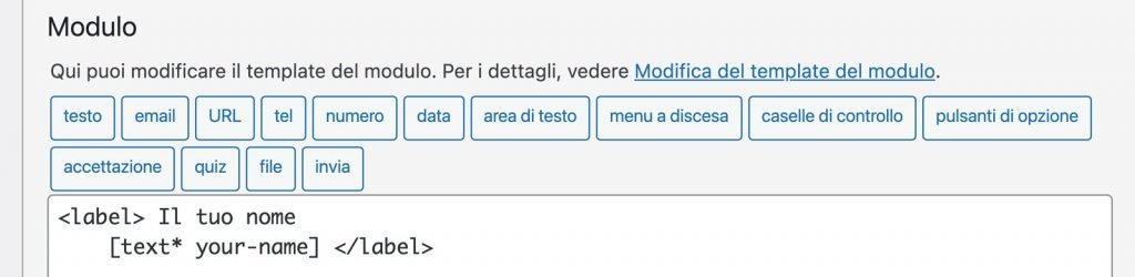 Il campo di Contact Form 7 più adatto alla GDPR.